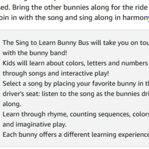 New in Box Tomy  Sing to Learn Bunny Bus-Number, Color and Name for 18 Months + - Picture 14 of 14